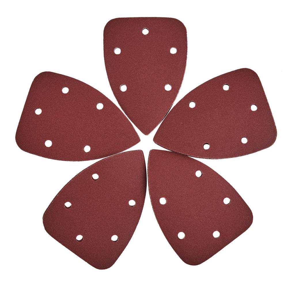 Acroma 25 Pieces 5 1/2 Inch 5 Holes Hook and Loop Mouse Detail Sander