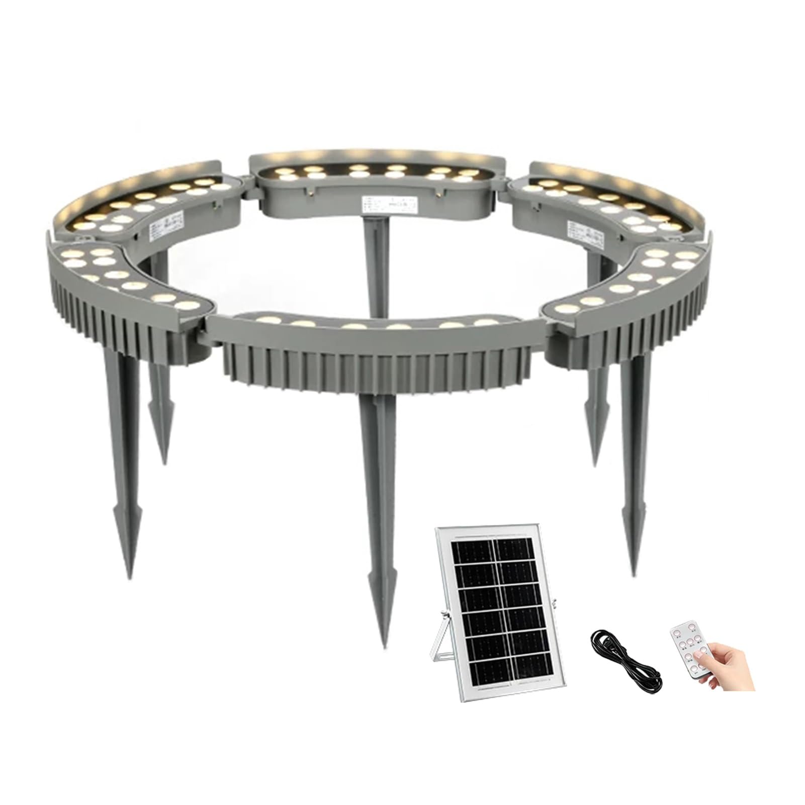 JCWGLY Solar Palm Tree Lights Outdoor Waterproof Landscape Spotlight 48-96W LED Ring Light for Trees, Plants, Gardens, and Yard Lighting(Red Light,6 Lights)