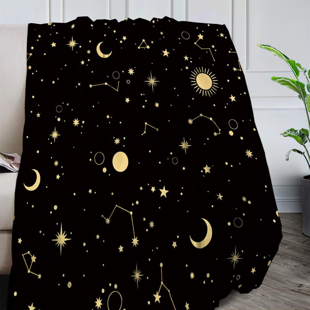 Galaxy Printing Flannel Fleece Bed Blanket Throw Blanket Lightweight Cozy Plush Galaxy Blanket for Bedroom Living Rooms Sofa Couch 60"x80"