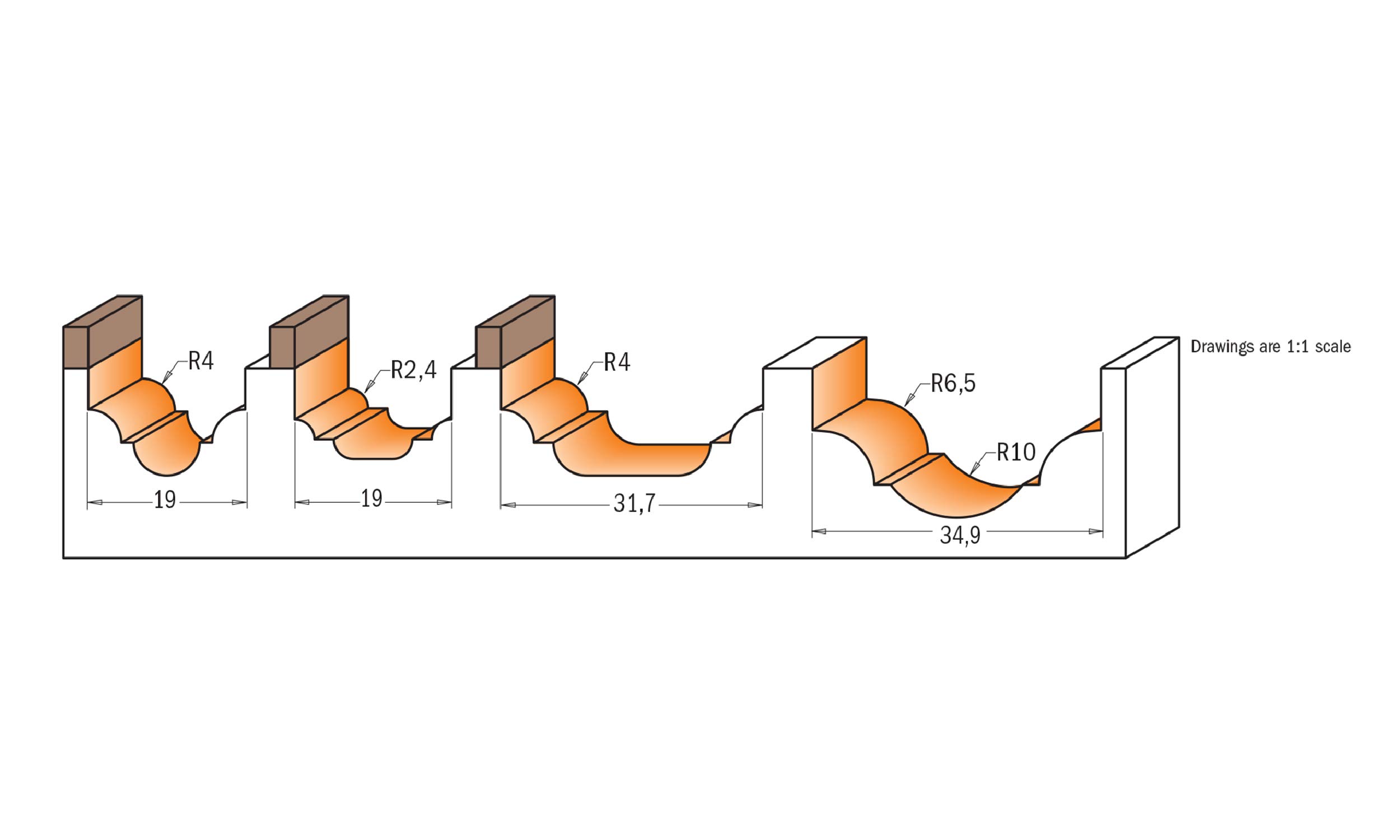 Fresa Para Rebajes Con Rodamiento CMT Orange Tools - Diámetro 31.7mm, Longitud De Corte 12.7mm, Vástago 8mm