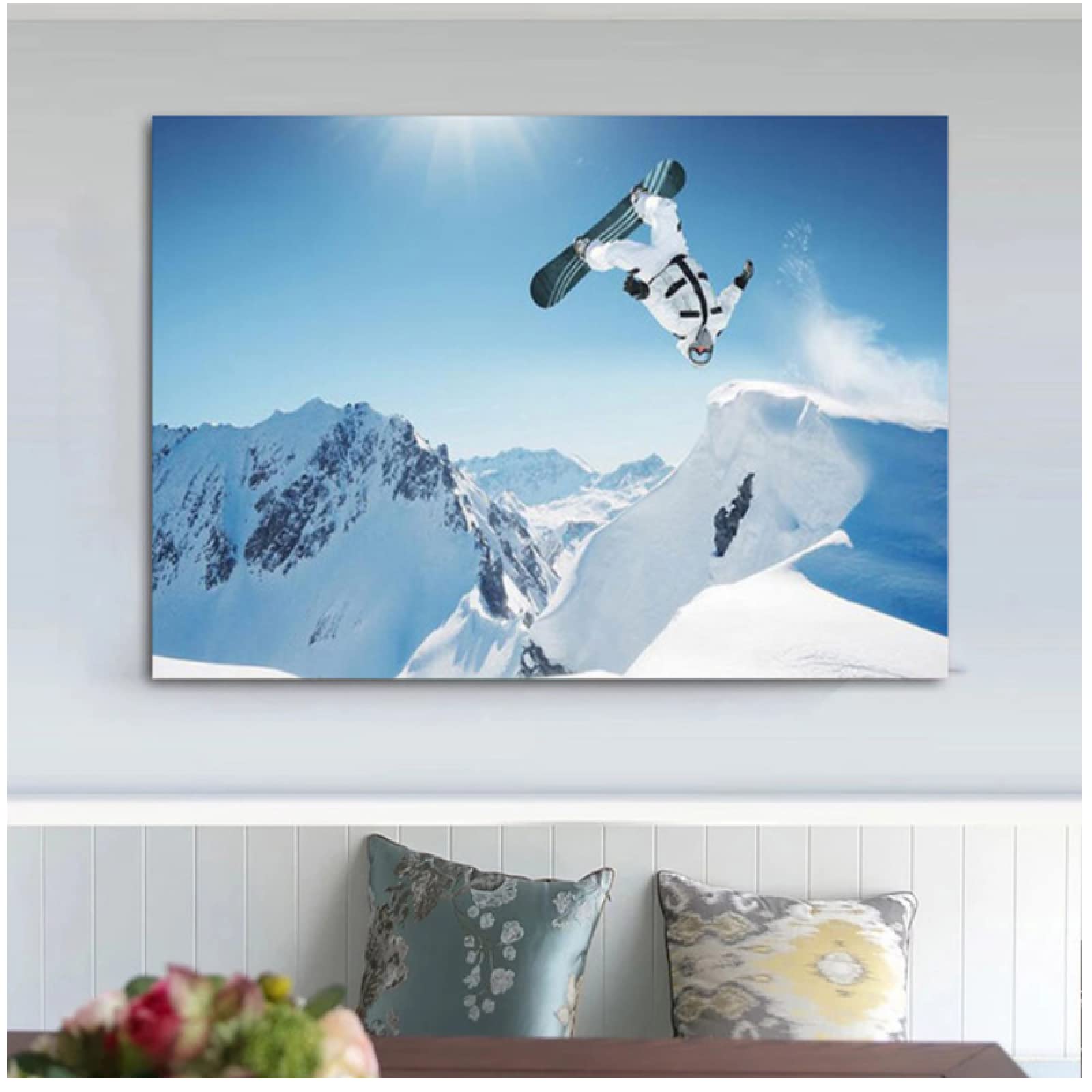 Amazon｜BXCBXDBXCD 現代のスキースポーツキャンバス絵画スノーボード