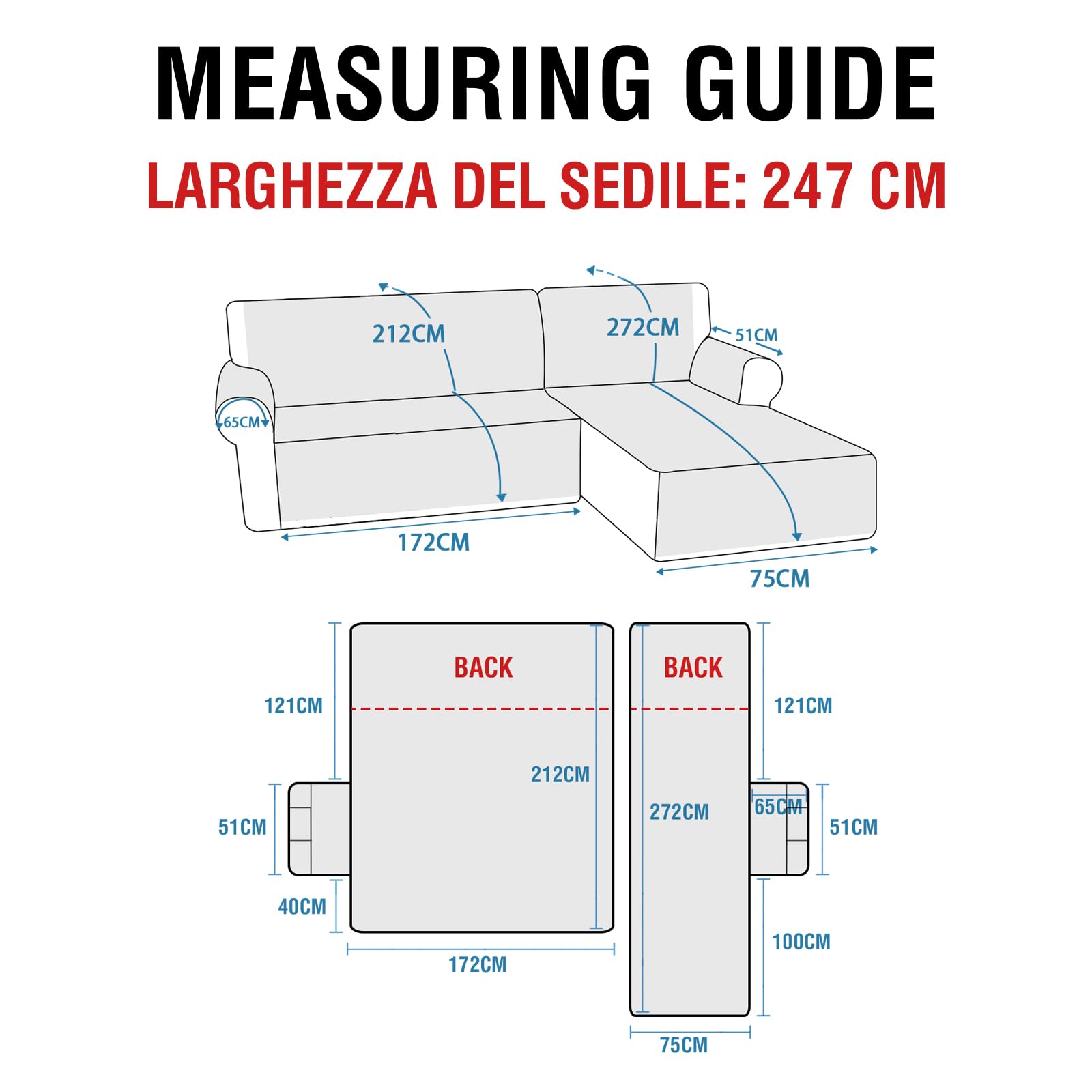 BellaHills 100% Impermeabile Copridivano 3 Posti con Penisola (Seduta 247cm), Copridivano Penisola Destra, Copridivano Antigraffio Indispensabile per Animali Domestici, Rovere Francese