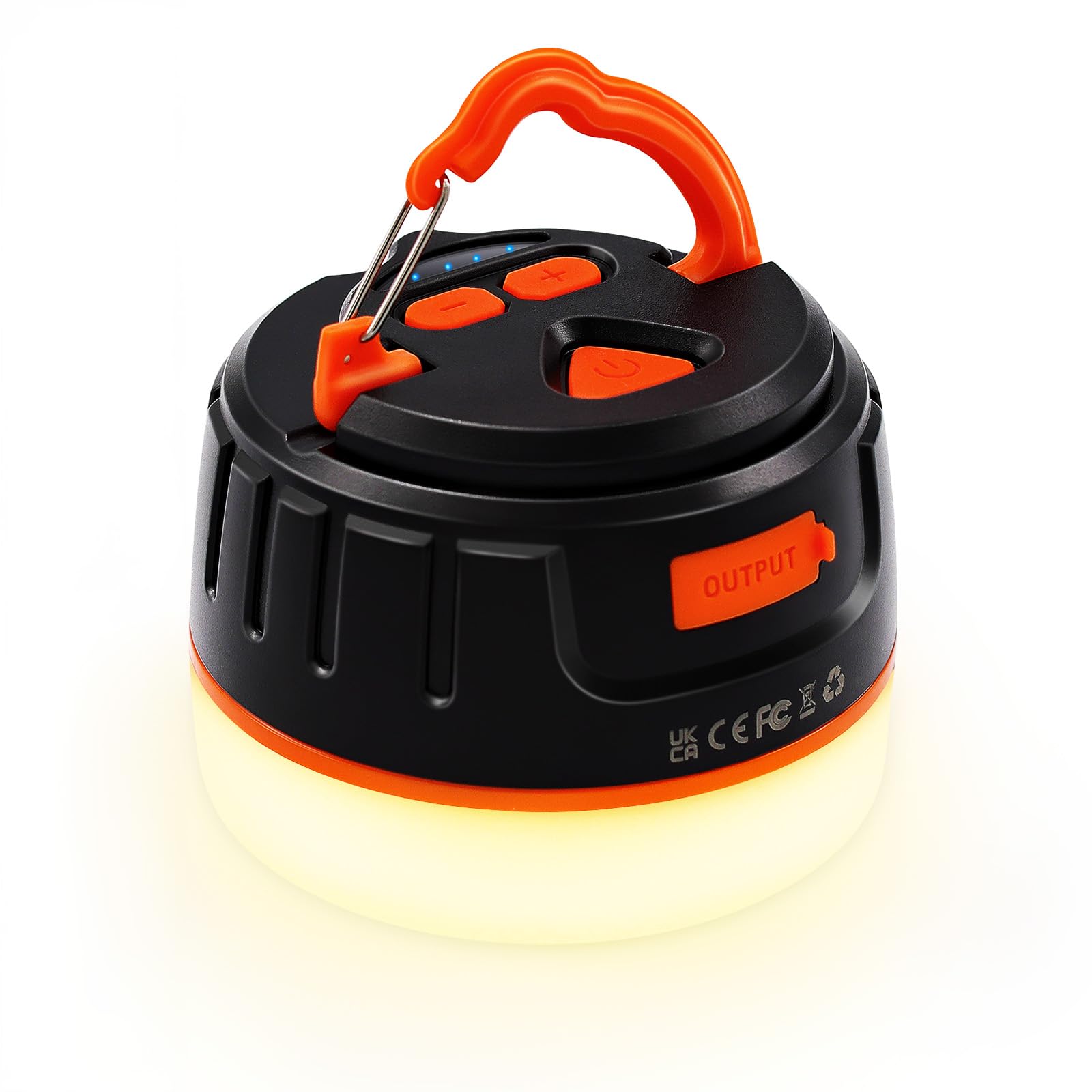 Yonktoo Camping Lantern Rechargeable, 300H Runtime, 6400mAh, IPX5 Waterproof Tent Light for Camping, Hiking, Power Outages, Home, Emergency - Standard Edition,Orange