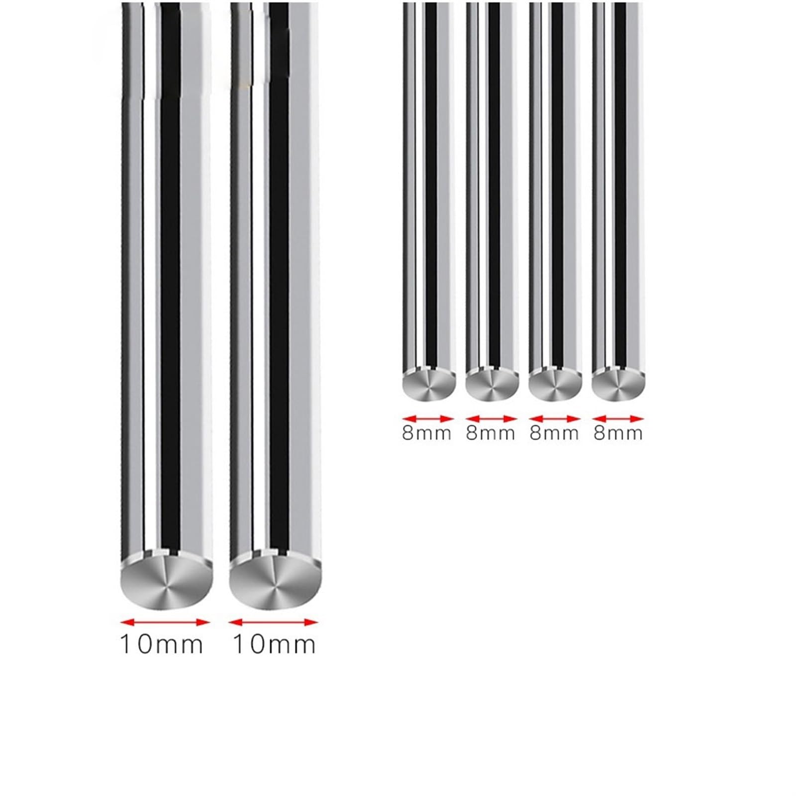 Szyna liniowa 2 szt. 10x340mm oś optyczna + 4 8x279mm hartowane gładkie pręty zestaw chromowany liniowy wał szynowy metryczny okrągły pręt prowadnica ślizgowa