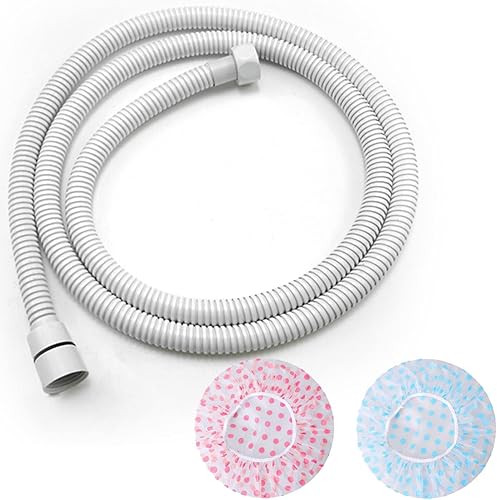 Mangueras de ducha sin torceduras de 59 pulgadas, color blanco mate para reemplazo de manguera de ducha manual, tubo de mano flexible, conector de