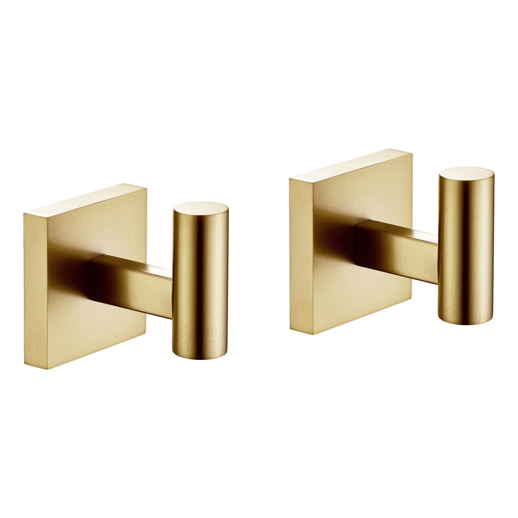 KOKOSIRI Robe Hooks Bathroom Towel Coat Hook for Bath Kitchen Wall 2 Pack Brushed Gold Stainless Steel B1013BG-P2