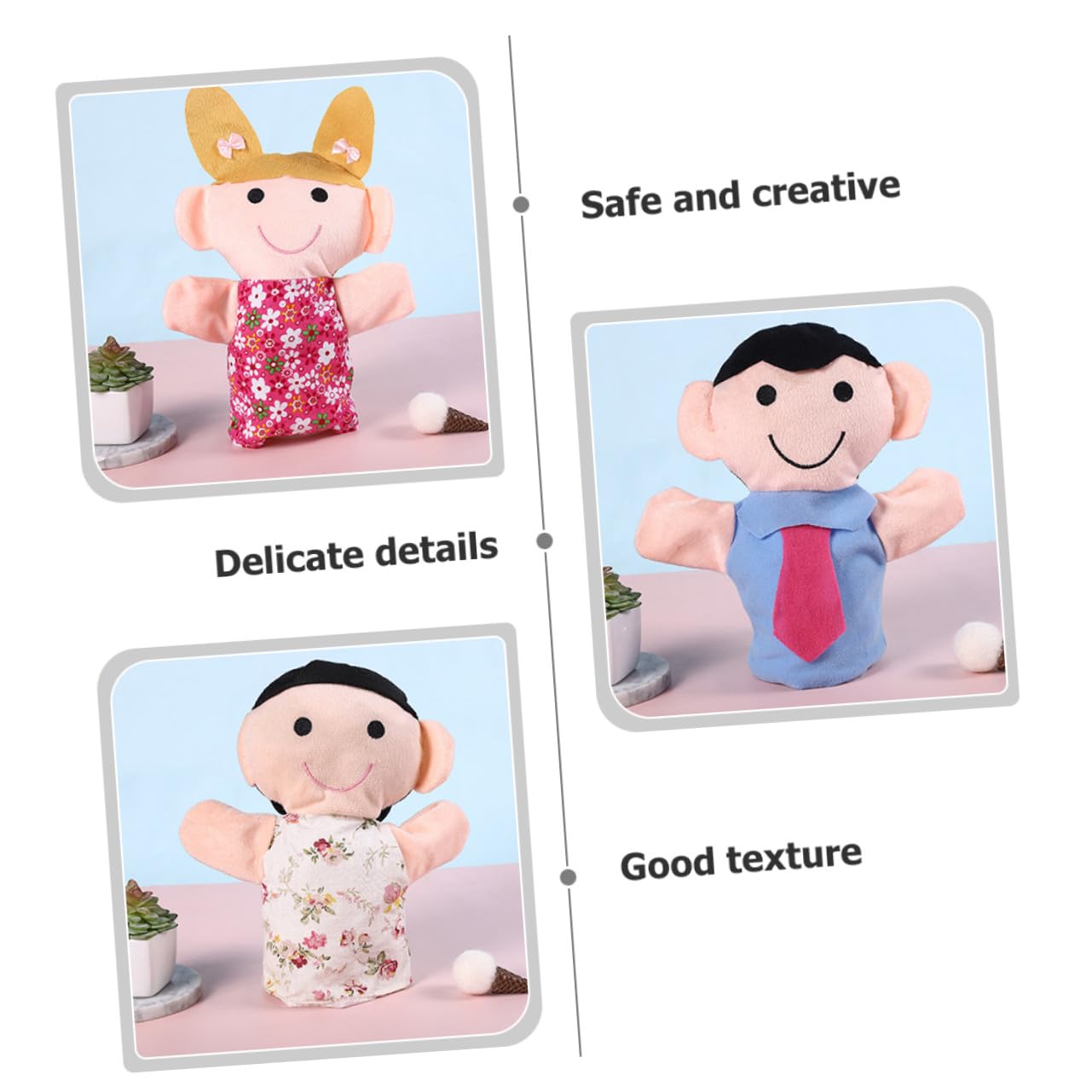 6 pezzi Burattini da Mano per Giocattolo Educativo in Morbido Peluche e Cotone PP Gioco di Ruolo Creativo per Stimolare Immaginazione e Comunicazione Sicuro e Durevole per Bambine