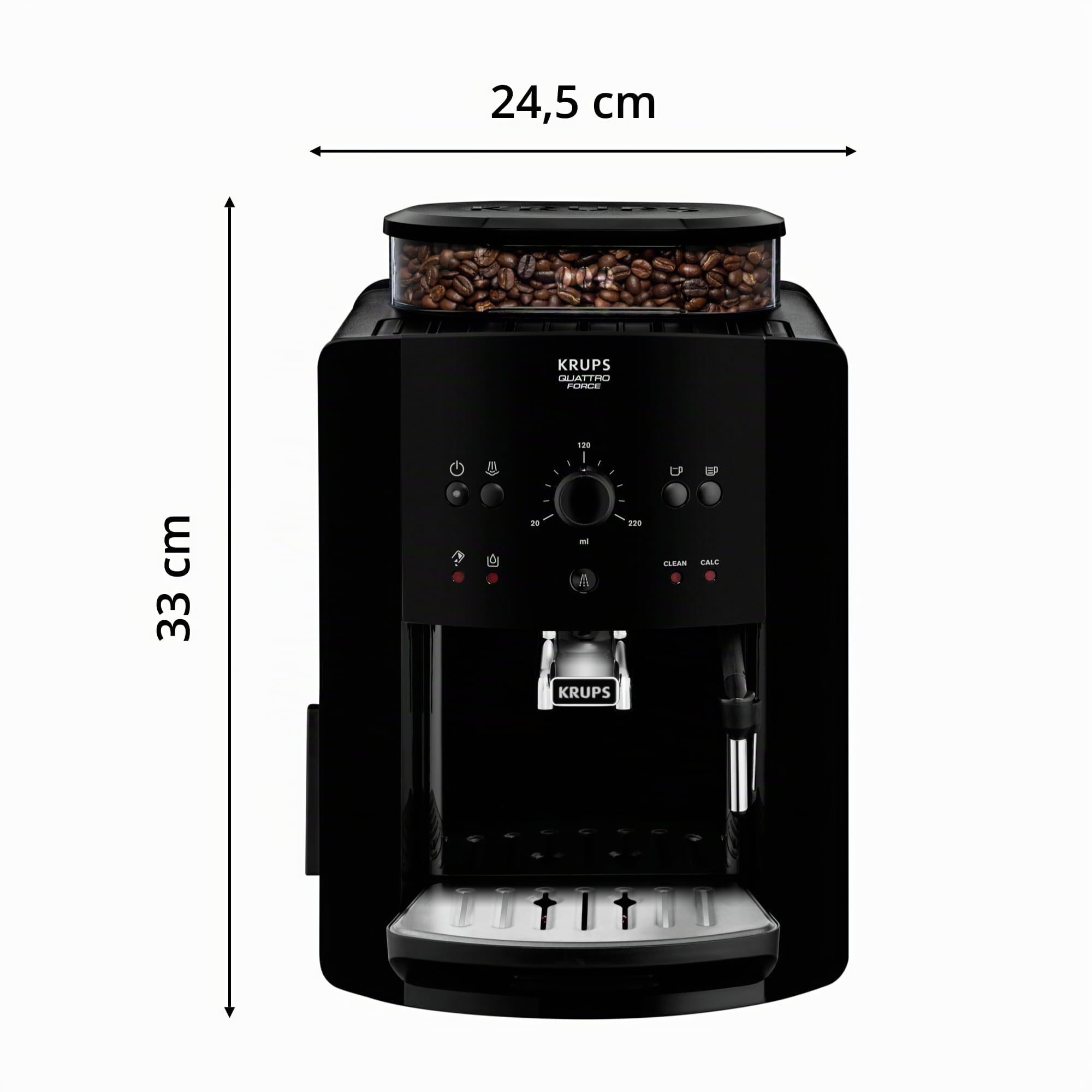 Krups Kaffeevollautomat Arabica Picto Quatrro Force EA8110, Schwarz