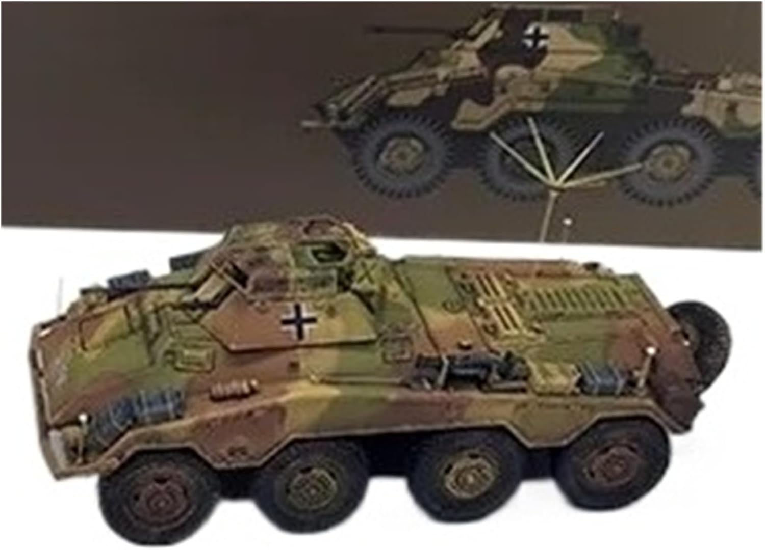 Realistic Tank 1:72 Scale for Sd.Kfz.234/1 Heavy Armoured Tank Model Kit Static Die Casting Collectible Ornaments Static Tank Model