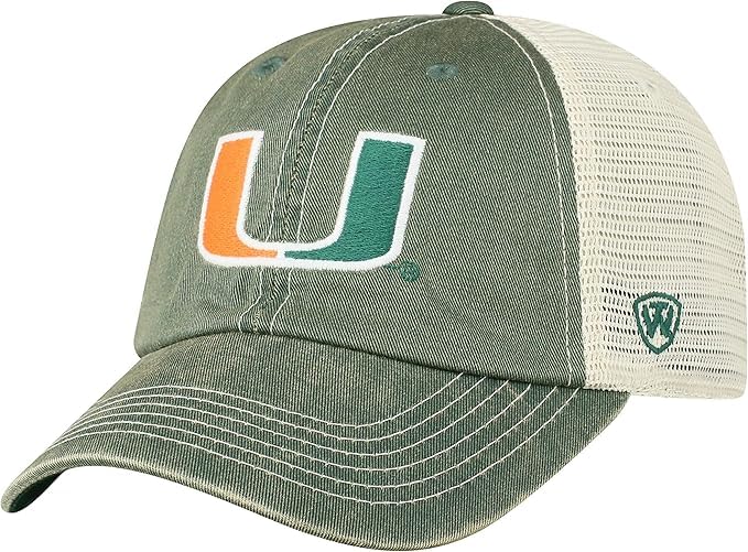 Collegiate Hats - Fitted Caps Adjustable Hats and Snapbacks Available, Miami Vintage, One size โ image 1
