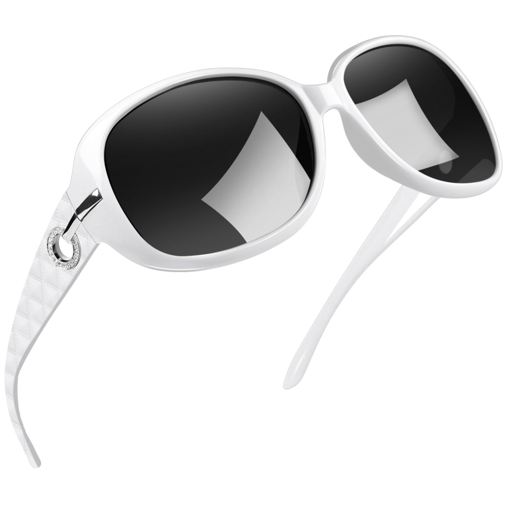 Joopin Big Womens Sunglasses Polarized Trendy Sun Glasses Large Rectangle UV Protection Rhinestone Sunnies