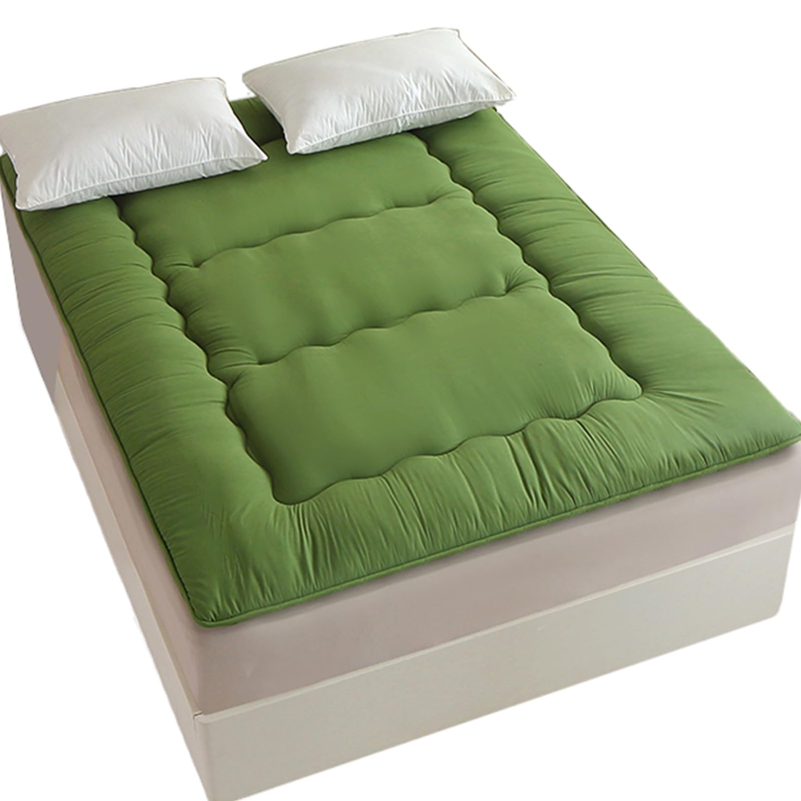 Japanische Bodenmatratze, Japanisches Bodenbett,Futon-Matratze, Tatami, faltbares Bett, aufrollbare Isomatte für Erwachsene, Gästezimmer, Schlafzimmer (Grün, 150x200 cm)