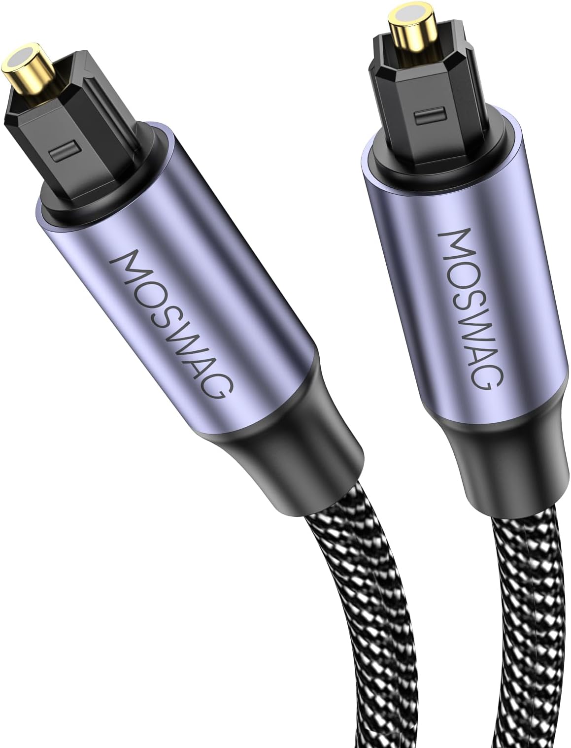 MOSWAG Toslink Audio Cable, Optical Male to Male Cable, Digital Optical Cable Extension, Optical Cable Extension Braid Cables 24k Gold-Plated for Soundbar, TV, Home Theater, Xbox, DVD Player (1M)