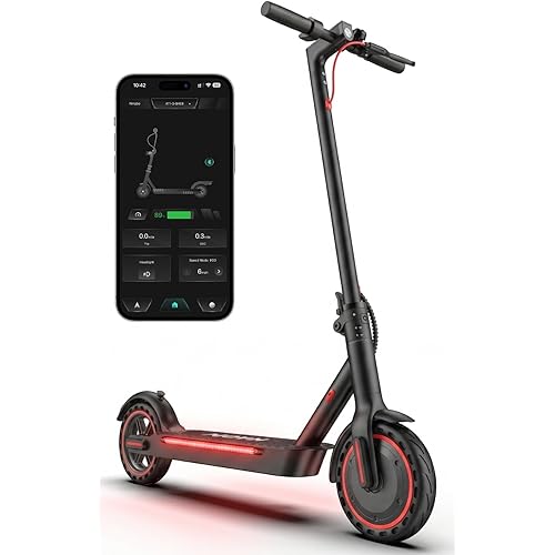 Electric Scooter for Adults, 550W Peak Motor & 19-Mile Range, 360° Lighting, Foldable E-Scooter with App Control