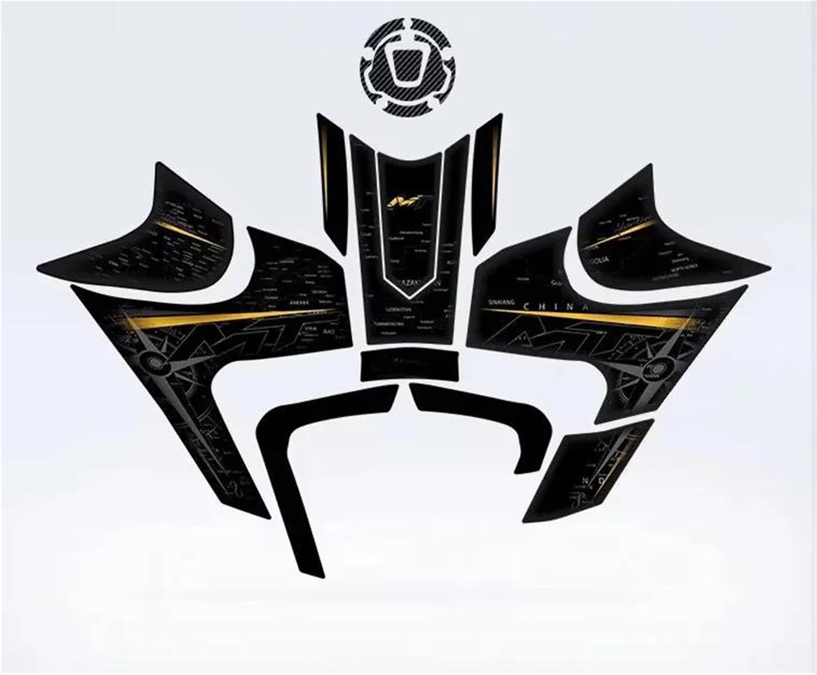 Jtwmty Color12 Motorcycle Body Fairing Sticker Tank Pads Gas Knee Grip Traction Protector For Cfmoto 700Mt 2025 Bike Tank Film(Color12)