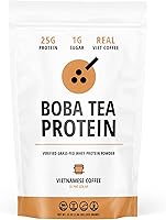 Vista 8 de Boba Tea Protein Classic Milk Tea 0.88 onzas (25 g) de aislado de proteína de suero de vacas alimentadas a pasto en polvo Bebida de proteína