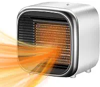 Aquecedor elétrico de ambiente 800W aquecedores de mesa pequenos pessoais de cerâmica portáteis para casa quarto escritório mesa uso interno PTC aquecimento rápido branco