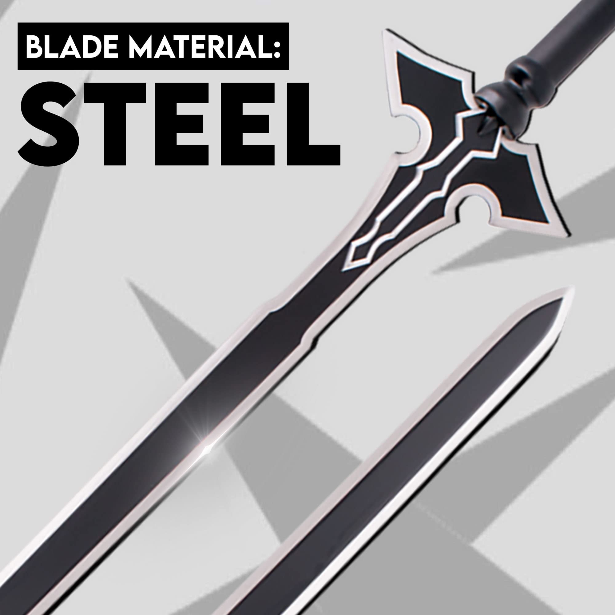 Sword Art Online – długi miecz Kirito z pochwą 112 cm, prawdziwy miecz ze stali, miecz SAO do Kirito Cosplay i prezent anime
