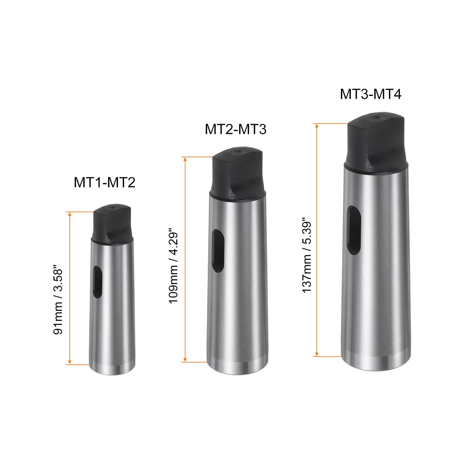 QUARKZMAN 3pz Morse Cono Adattatore Mt2—1、Mt3—2、Mt4—3 Precisione 0.02mm Alto Tenore Carbonio Acciaio Trapano Manicotto Riduzione Trapano Mandrino Manicotto per Tornio Fresatura Parte