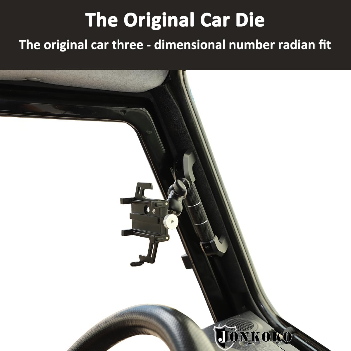 Car Interior Door Grab Handle Trim with Car Mobile Phone Holder Compatible with Land Rover Defender 2004-2018 Car A-Pillar Handle Mobile Phone Bracket GPS Navigation Bracket (Style D, Black)