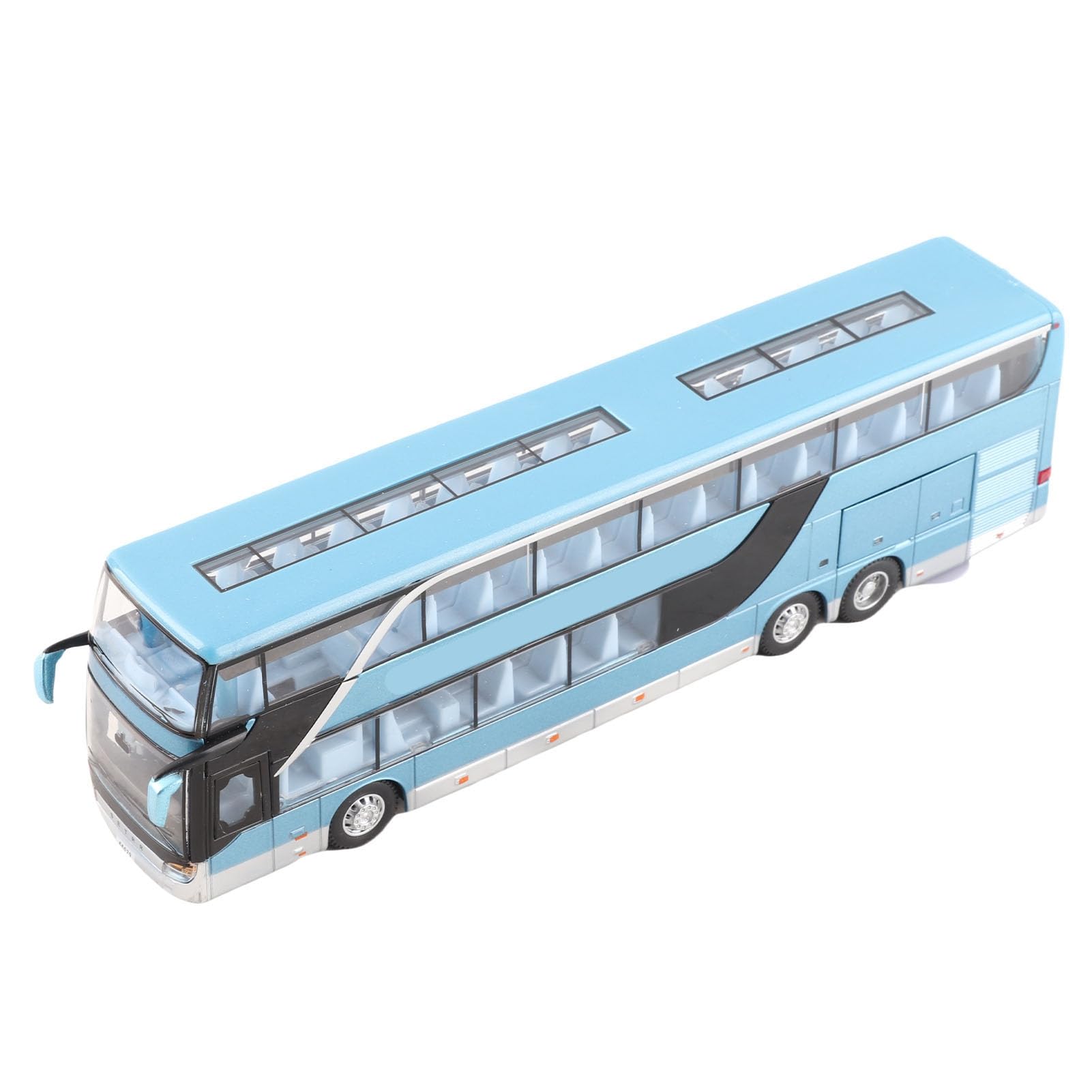 Acouto Elektrisch Spielzeugauto Spielzeugbus Stadtbus Maßstab 1:32 Aluminium Doppeldeckerbus-Modell Bus Spielzeug mit Licht und Musik für Kinder, Geschenkidee (Blau)