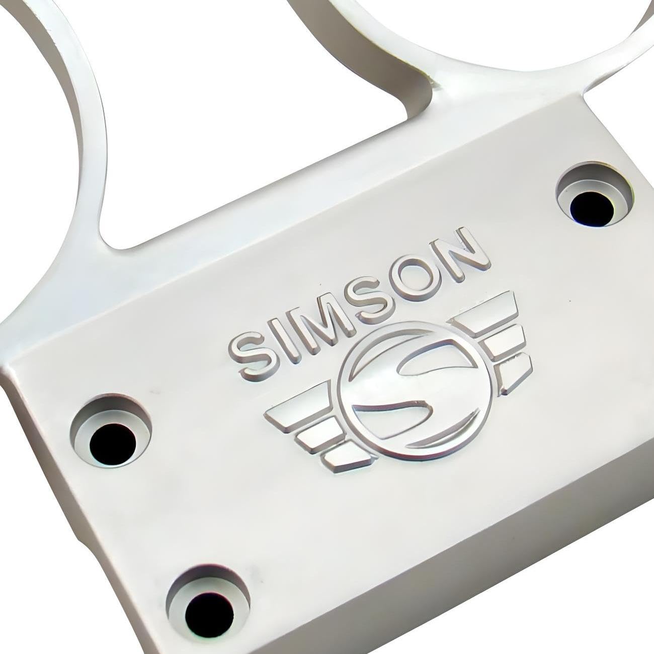 Armaturenträger f. Rundinstrumente ø 60 mm Tacho und DZM - Alu silber - Simson Schrift und Logo erhaben - S50, S51, S53, S70, S83
