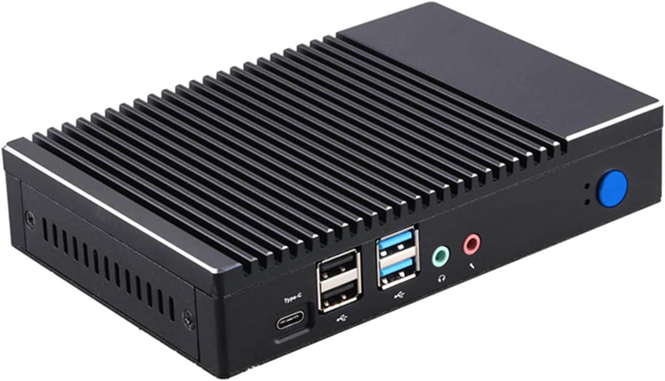 HUNSN Fanless Mini PC, Desktop Computer, Quad Core AMD A6 1450, BH05a, PXE, WOL, Vmware, Citrix Supported, VGA, HDMI, LAN, Type-C, Vesa mount, Barebone, NO RAM, NO Storage, NO System