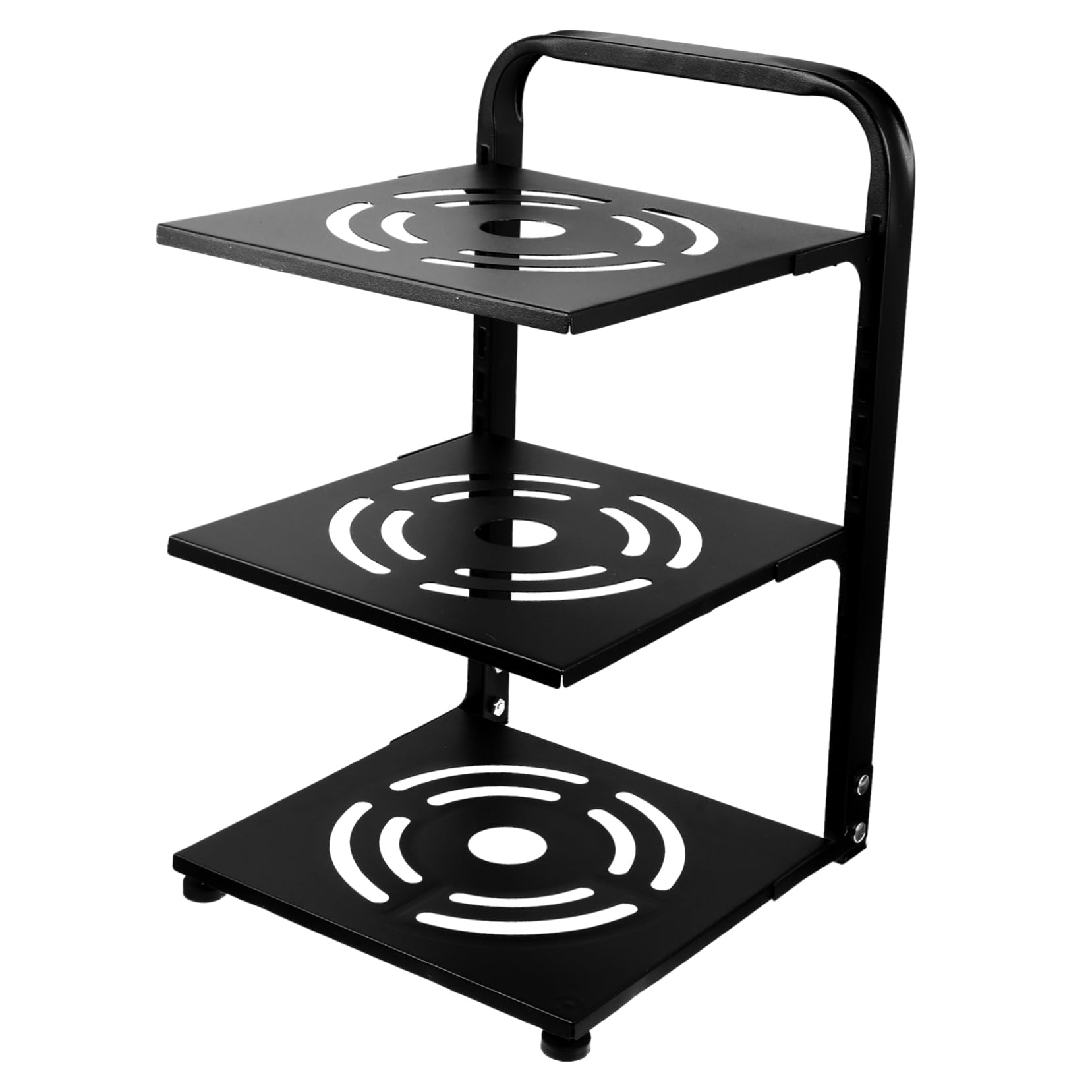 Hemobllo Organizador de Sartenes Soporte Práctico para Ollas y Platos de 3 Niveles Negro de Acero al Carbono Ajustable y Resistente para Encimera de Cocina