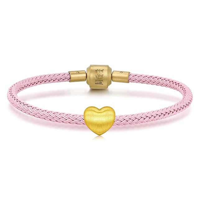 Chow Sang Sang CHOW SANG SANG 999 Gold Charme Heart Charm Bracelet for Women & Men 17cm 96355C