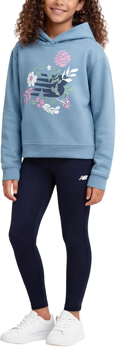 Sudadera con capucha y leggings de 2 piezas para niñas activas 7-12
