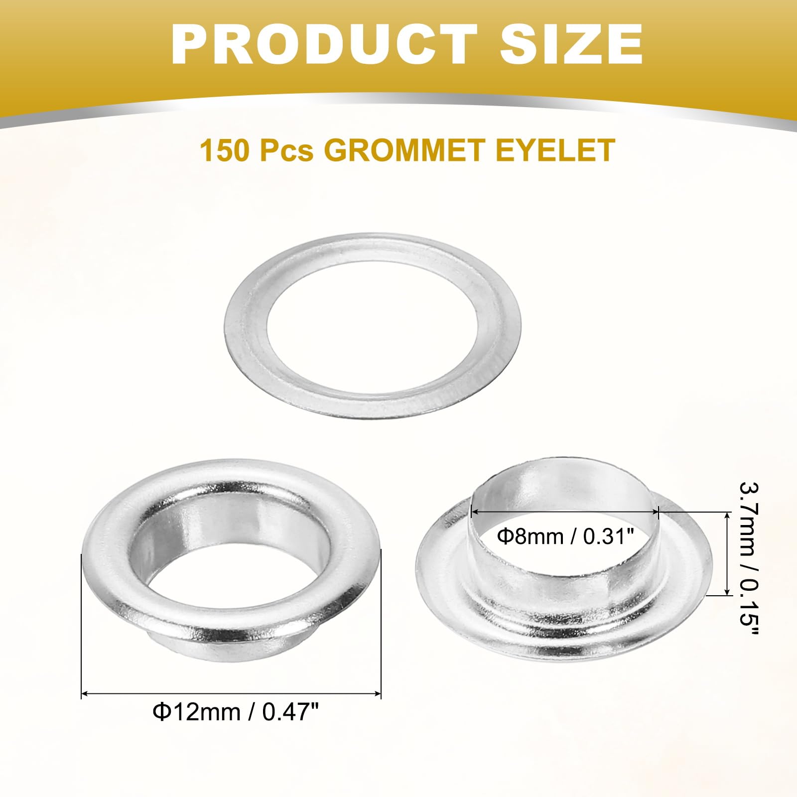 PATIKIL 8mm/5/16" Metal Eyelets - Image 2