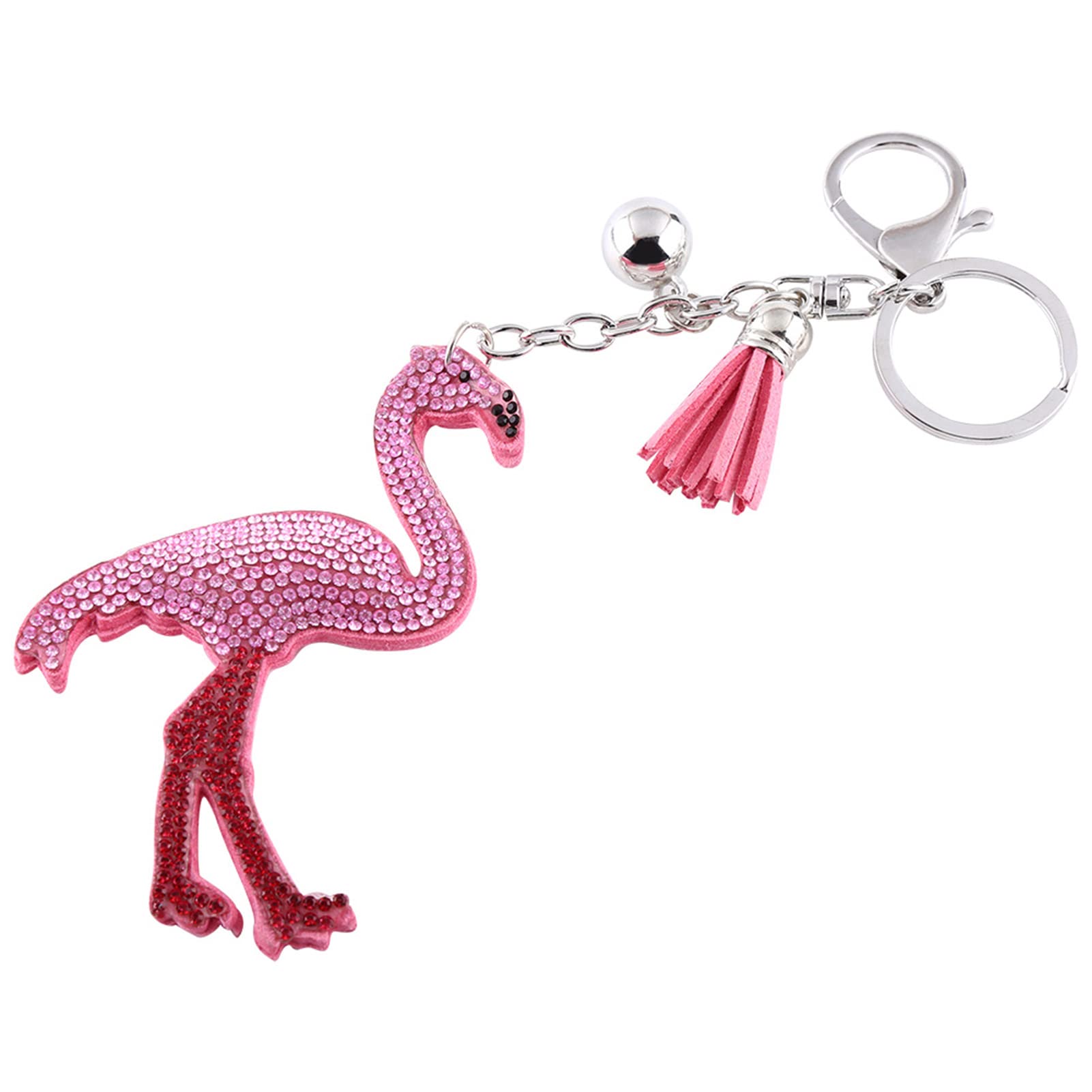 Onwomania Portachiavi fenicottero in legno rosa fenicottero rosa uccello vertebrato animale ciondolo In confezione regalo