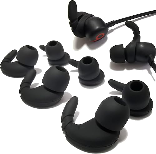 Luckvan Ganchos de silicona para auriculares Beats Flex de repuesto para auriculares Beats FlexBeats Studio Buds, 3 pares, color negro