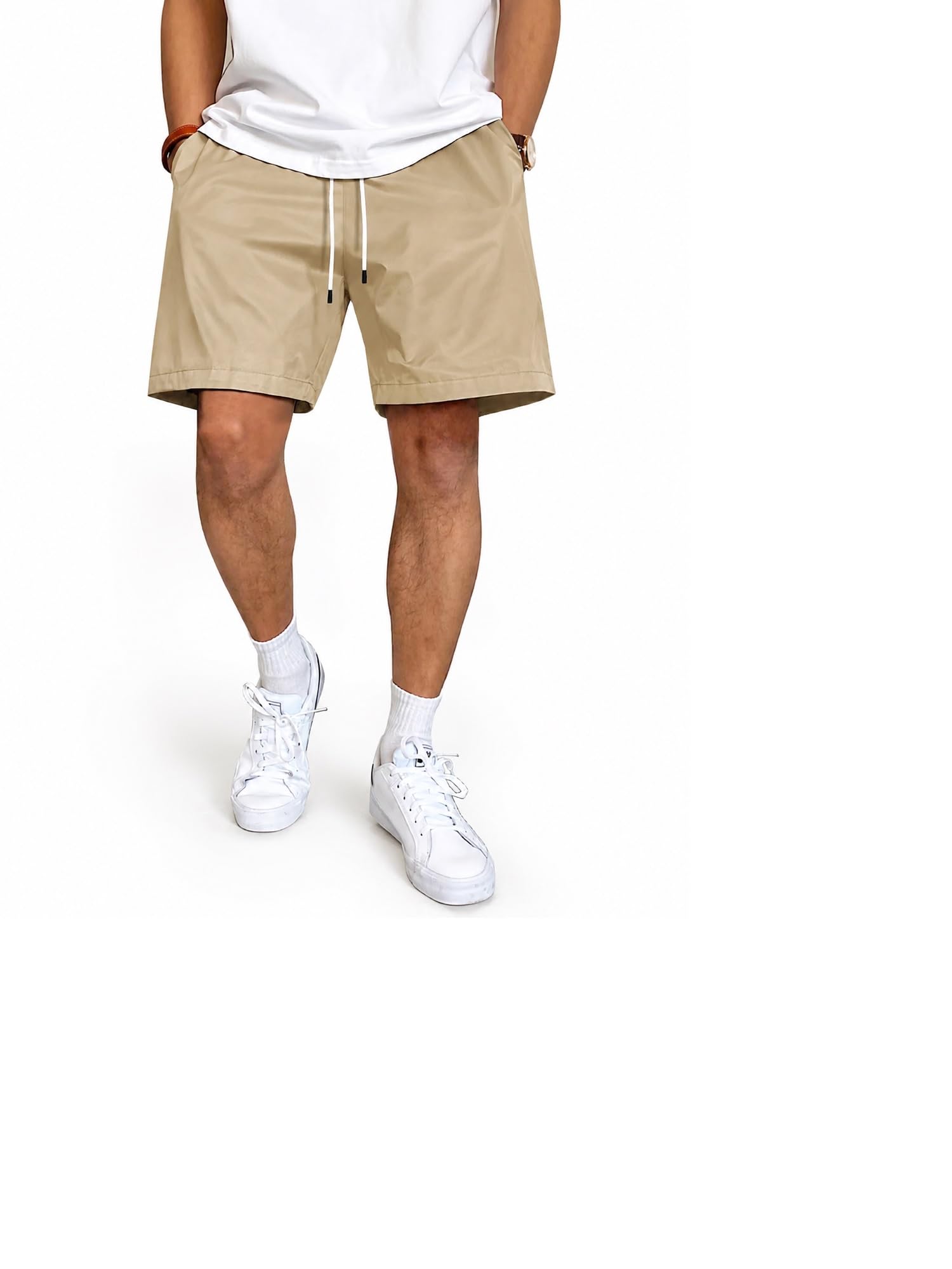 QNIM Shorts for Men | Casual Cotton Drawstring Summer Shorts | Relaxed Fit Comfortable Chino Half Pants with Pockets | Stylish Lounge Wear & Everyday Outdoor Streetwear (Q-81-84)-image-2