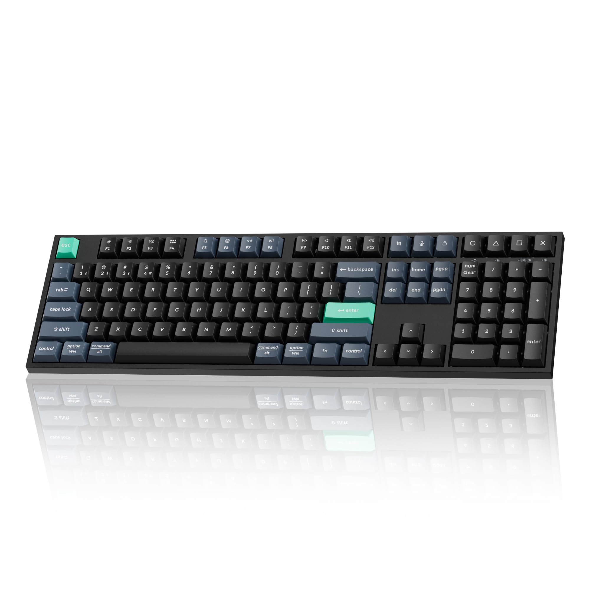 Keychron B36 2.4 GHz Wireless Bluetooth Keyboard Silent Typing 100% Full-Size Layout Launcher Support with Numeric Keypad Ergonomic Angle Compatible