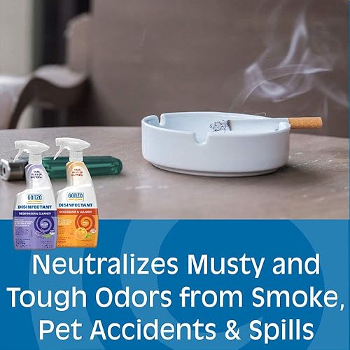 Miniatura 6 de Gonzo - Spray desinfectante y limpiador multiusos, 24 onzas (paquete de 2) cítricos, eliminador de olores, desinfectante, restauración de daños por