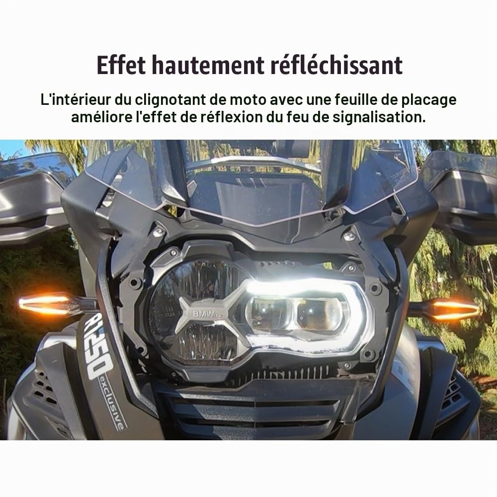 Shkalacar Indicateurs de Moto,Clignotants de Moto étanches 12 V 18 LED adaptés Compatible avec R1250GS Adventure F850GS R1200GS ADV S1000R S1000RR S1000XR F750GS F900R F900XR R1200RS R1250R 2013-2022