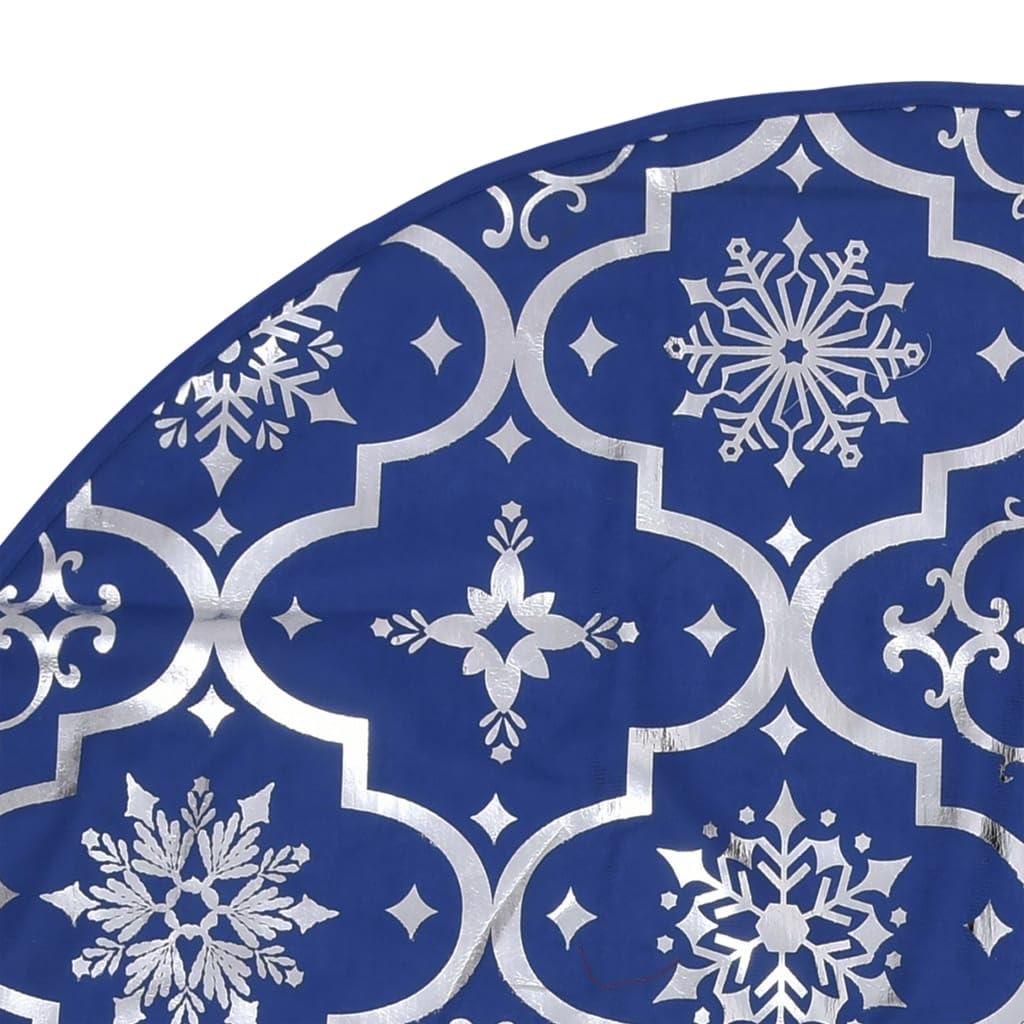 Mangloder Couverture de sapin de Noël en tissu bleu 122 cm avec chaussette et motif neige, couverture de sapin de Noël, jupe de sapin de Noël, jupe de sapin pour support de sapin de Noël, salon