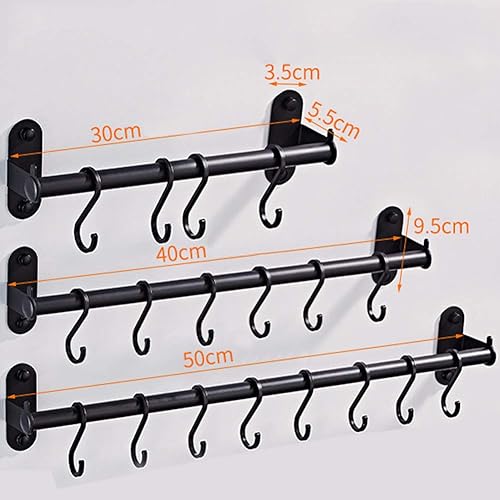Miniatura 3 de Estante organizador de almacenamiento para utensilios de pared, olla moderna de aluminio, estante de gabinete de aluminio, riel perforado para