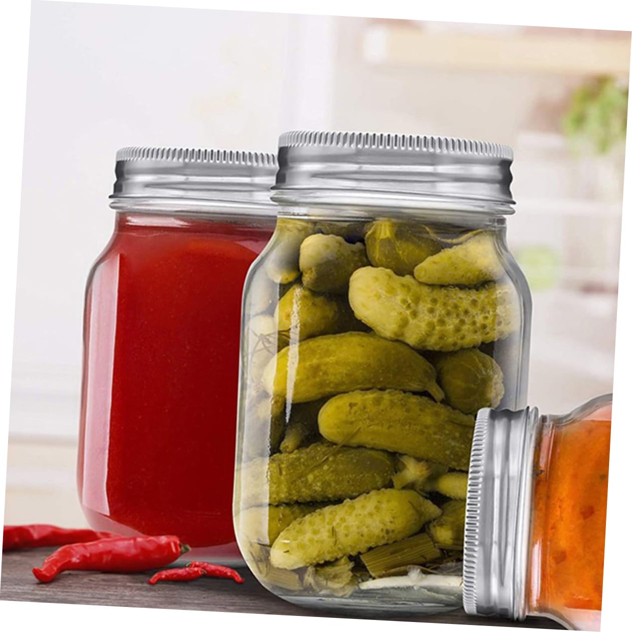 Alipis 6stücke Frischhaltedose Glas Mit Deckel Wiederverwendbare Küchengläser Für Gewürze Marmelade Honig Und Desserts Vorratsdose Mit Auslaufsicheren Deckel Für Lebensmittel