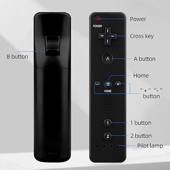 OSTENT Motion Sensor Bluetooth Wireless Remote Controller for Nintendo Wii Console Game Color Black