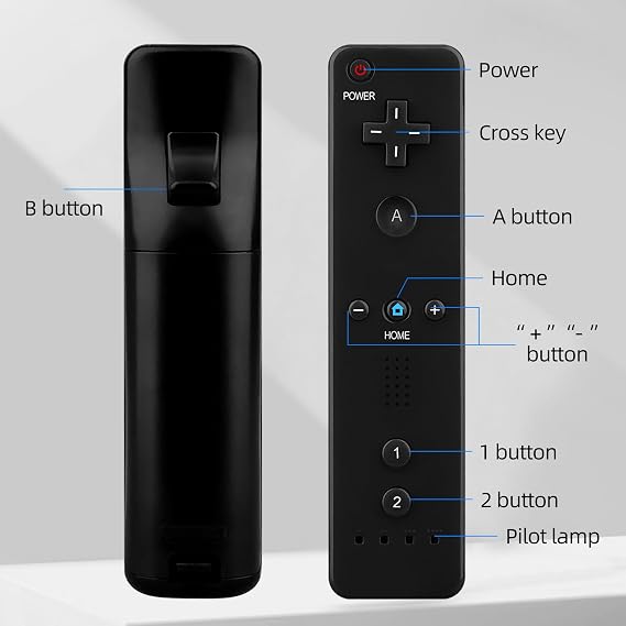 OSTENT Motion Sensor Bluetooth Wireless Remote Controller for Nintendo Wii Console Game Color Black