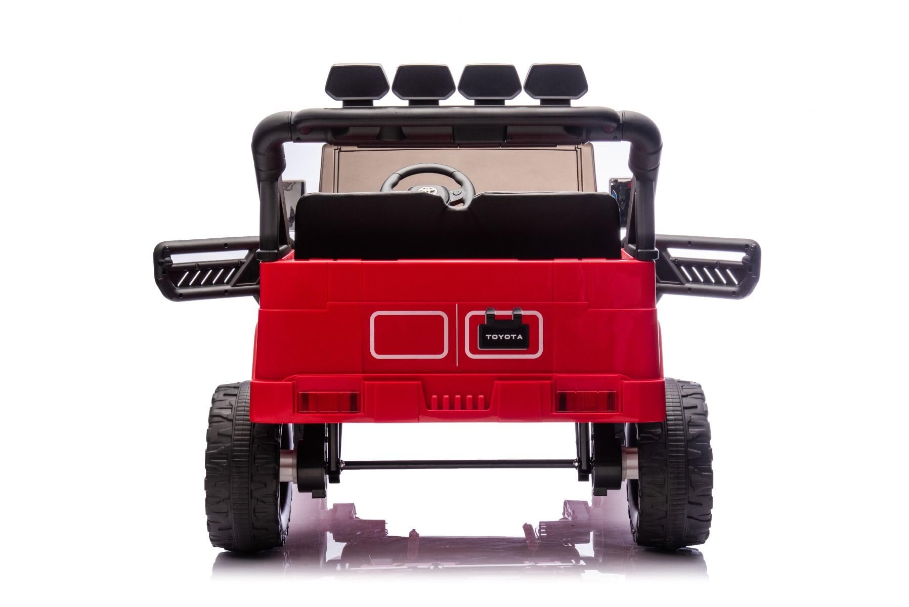 RIRICAR 4x4 Voiture électrique Enfants 2 Places Toyota FJ Cruiser XXL, sous Licence, Rouge, Batterie Lithium Portable, châssis surélevé, Deux sièges, Suspension arrière, télécommande 2,4 GHz
