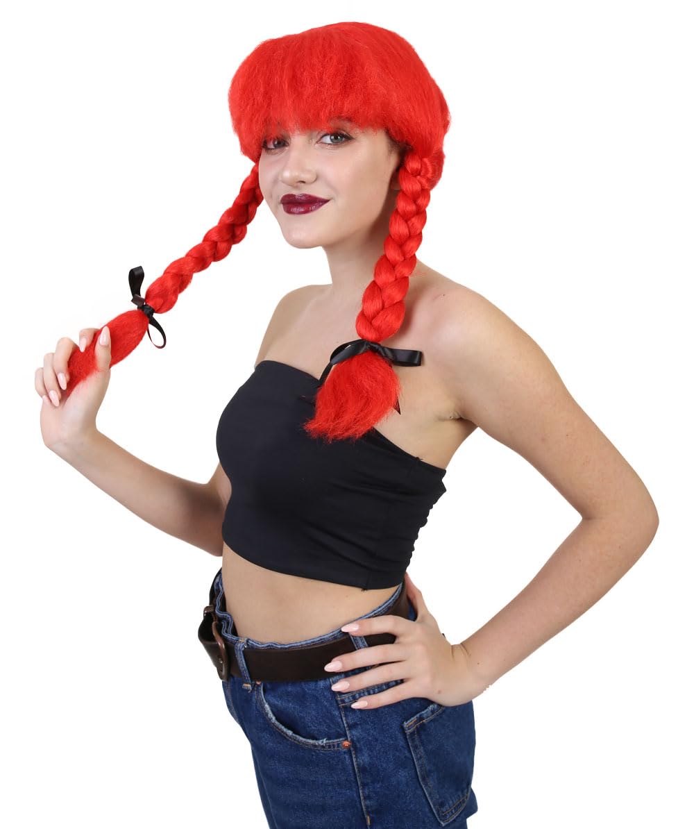 HPO Womens Farm Girl Medium Red Wig, Long - Image 2