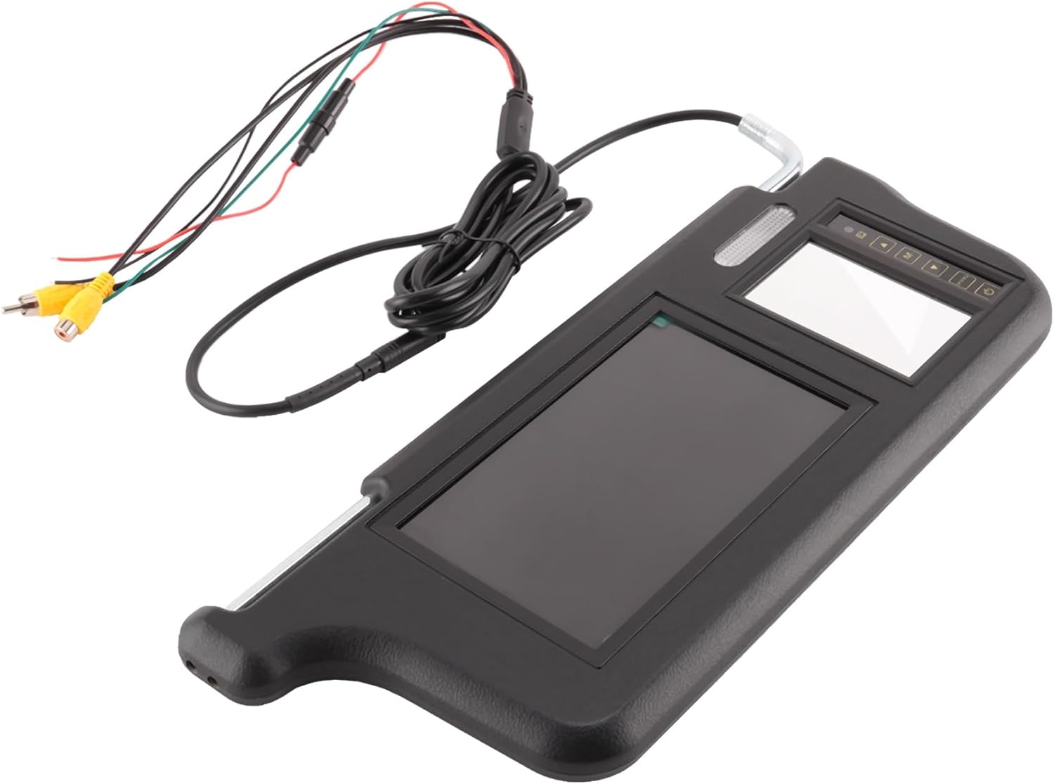7Inch Black Car Right Sun Visor Rear View Mirror Screen LCD Monitor 2 Channel Video Replacement Accessories