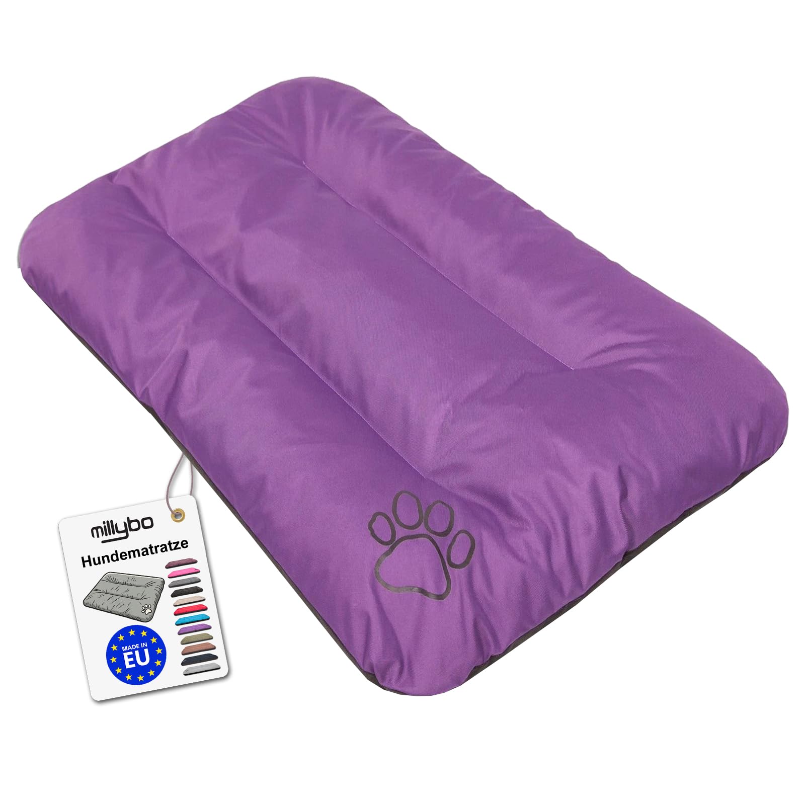 ECO Hundematratze, Hundebett für Kleine, Mittlere, Große Hunde - wetterfestes Hundekissen, kuscheliges Schaum Tierbett, Outdoor & Robustes Hundematte - 115x80x12 cm Lila