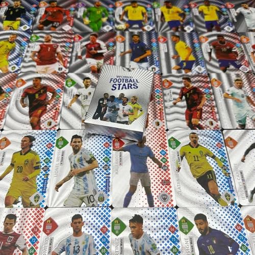 Image of Champions League Football Collector Cards - 55 PCS Unofficial Trading Card Game Pack For Kids & Fans | Soccer Cards For Boys, Girls, Gifting (Football Silver)