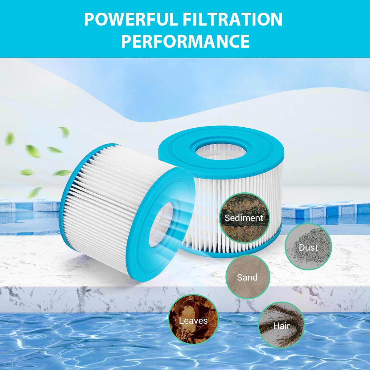 Lot de 6 filtres de Spa de Type S1 pour Pompe de Piscine