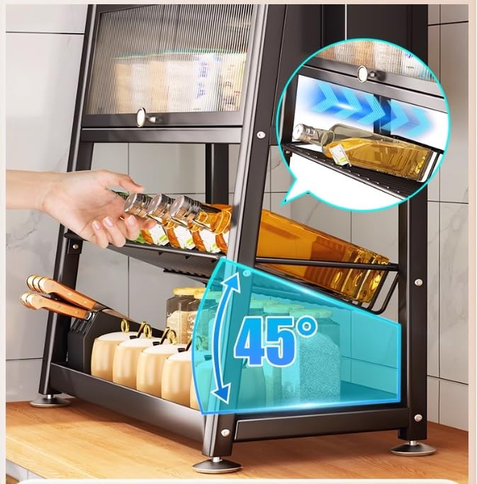 Étagère à épices à 4 Niveaux Sur Pied - Comptoir En Métal - Organiseur à épices - Petite Bouteille D'assaisonnement - Peut Contenir 24 Bouteilles Pour Comptoir De Cuisine, Placard, Garde-manger