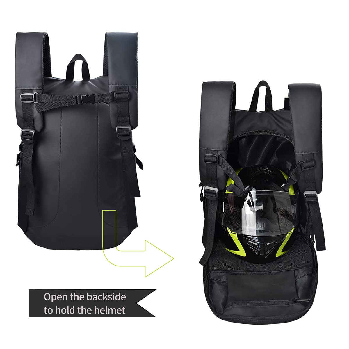 MADBIKE RACING EQUIPMENT Zaino per casco da motociclo riflettente impermeabile borsa da equitazione di grande capacità